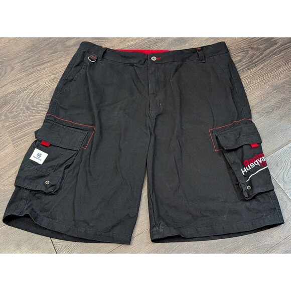Race Team Husqvarna Motorcycle Cargo Shorts Black Red Size (40X11) XXXL (616M) - Picture 1 of 5